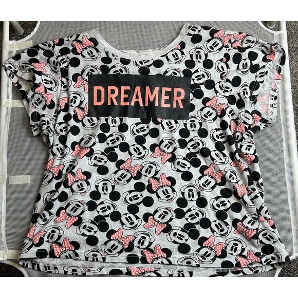 Disney Tops - Disney Youth Mickey Minnie Mouse Dreamer All Over Print XL 14 - 16 T-Shirt